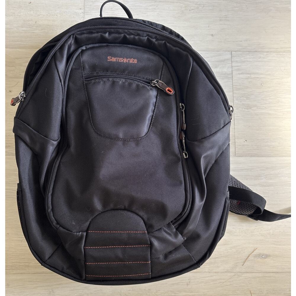 Samsonite Laptop Backpack Black / Orange Large 18" Padded Quality